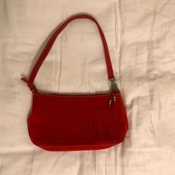Nine West Handbags - Nine West faux leather shoulder purse w/ fringe
